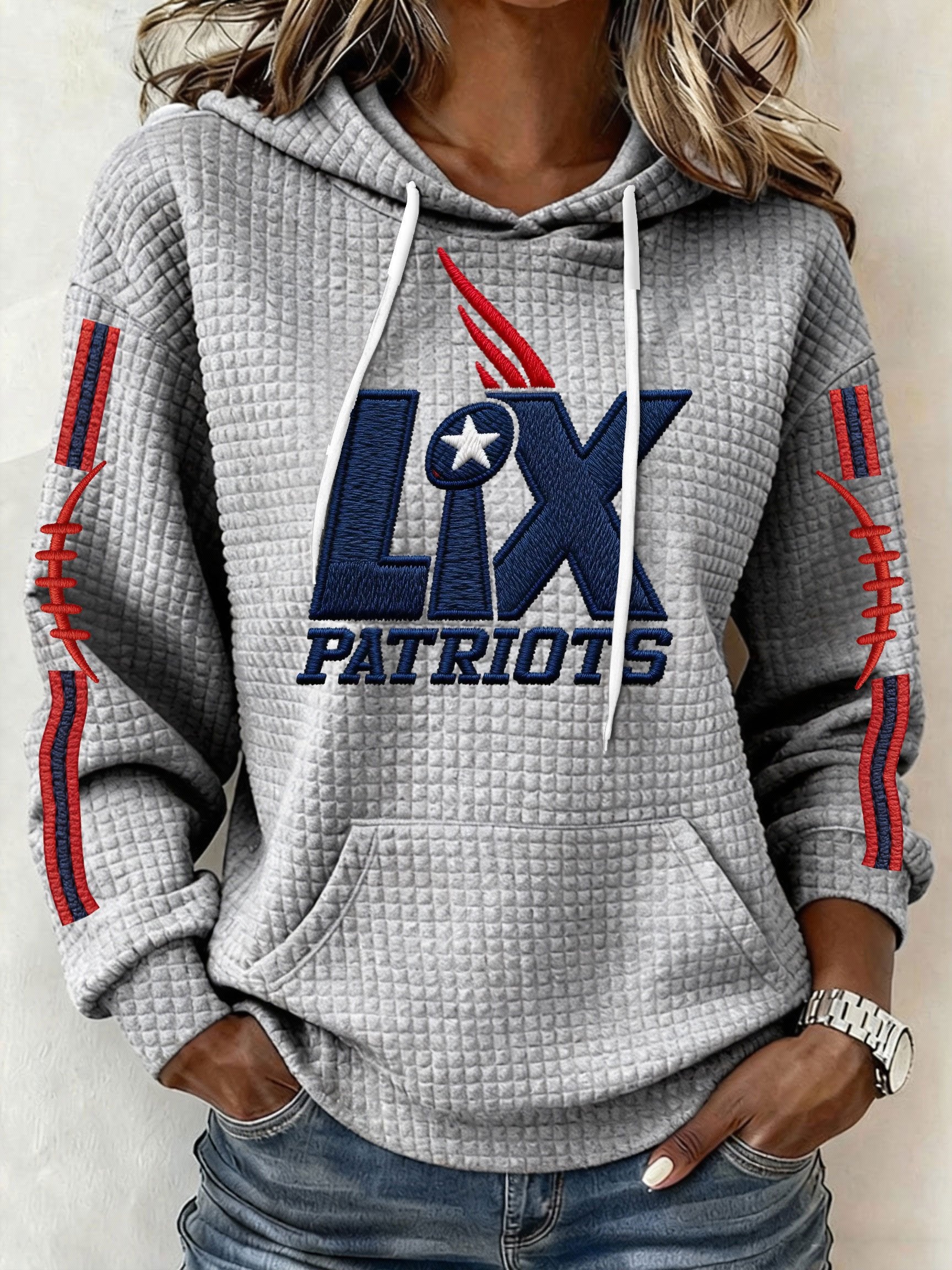 Women’s Football Graphic Waffle Knit Hoodie