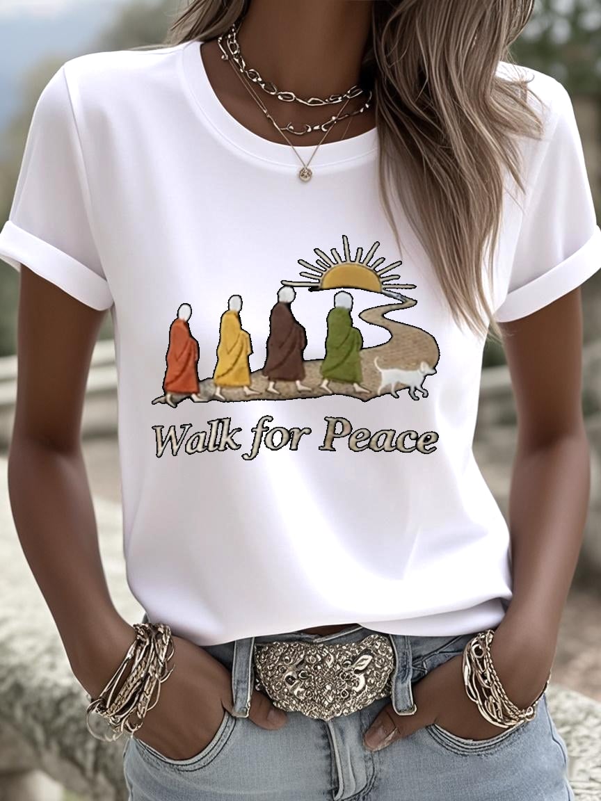 Women's Walk For Peace  Art  Print T-Shirt