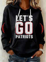 Women’s Football Graphic Waffle Knit Hoodie