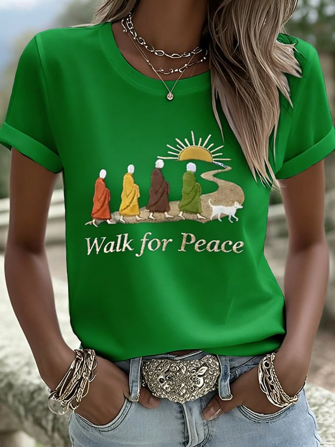 Women's Walk For Peace  Art  Print T-Shirt