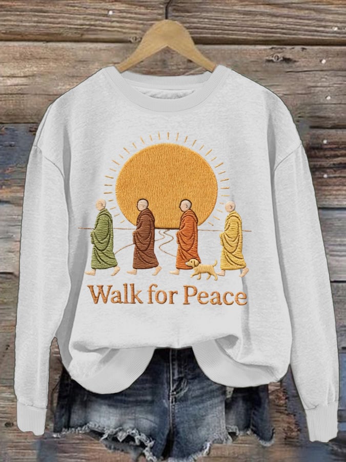 Walking for Peace Art Print Sweatshirt
