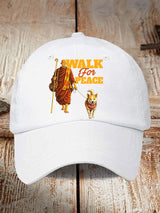 Retro Walk For Peace Monks With Aloka Dog Print Baseball Cap