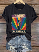 🔥Buy 3 Get 15% Off🔥Women's No Kings In America Print Caasual T-shirt