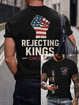 🔥Buy 3 Get 15% Off🔥Men's “No Faux King Way,Rejecting Kings Since 1776” Printed T-shirt