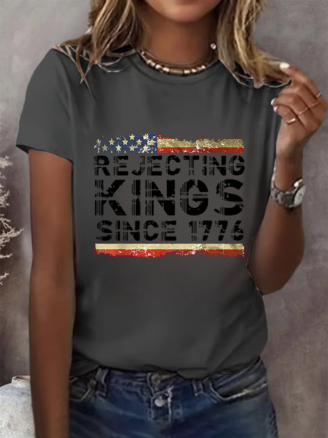 Women's Fashion Casual FDT Reject King Tiger Print  T-shirt