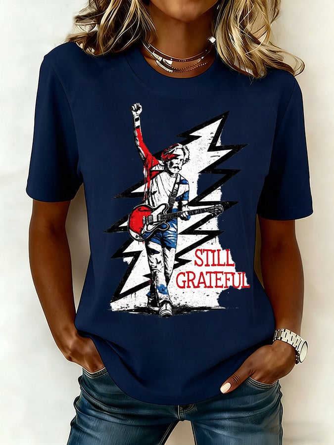 🔥Buy 3 Get 15% Off Women's Still Grateful Print Round Neck T-shirt