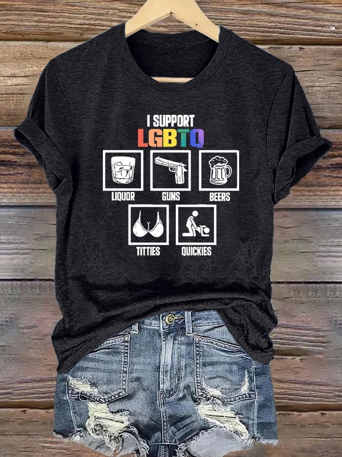 Women's  I support LGBTQ Print T-shirt