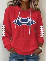 Women's Football Print Hoodie Sweatshirt