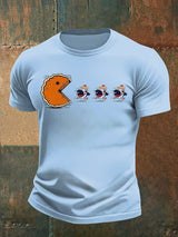 Men's  Funny Turkey Chasing Pie Sublimation FDT Thanksgiving T-Shirt