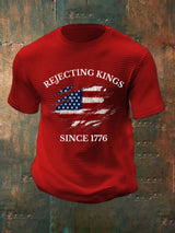 🔥Buy 3 Get 15% Off🔥Men's “Rejecting Kings Since 1776” Waffle T-Shirt