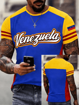 Men's Baseball Print Casual Tee