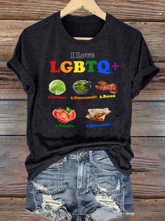 Women's  LGBTQ+ Pride Graphic Tee for Food Lovers