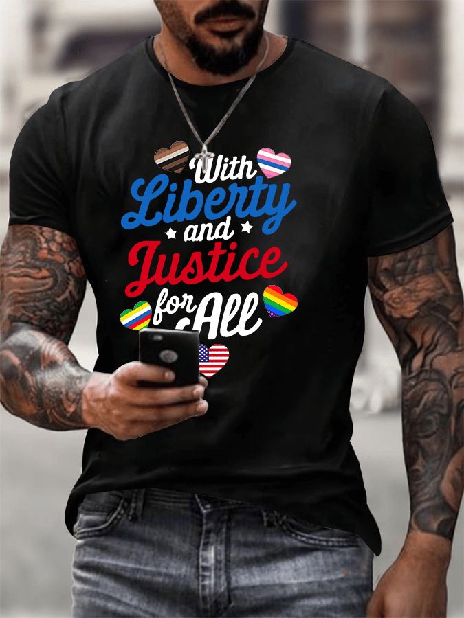 Men's With liberty and justice for all  T-Shirt