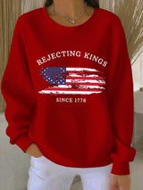 🔥Buy 3 Get 15% Off🔥Women's Rejecting Kings Since 1776 Print  Casual Sweatshirt