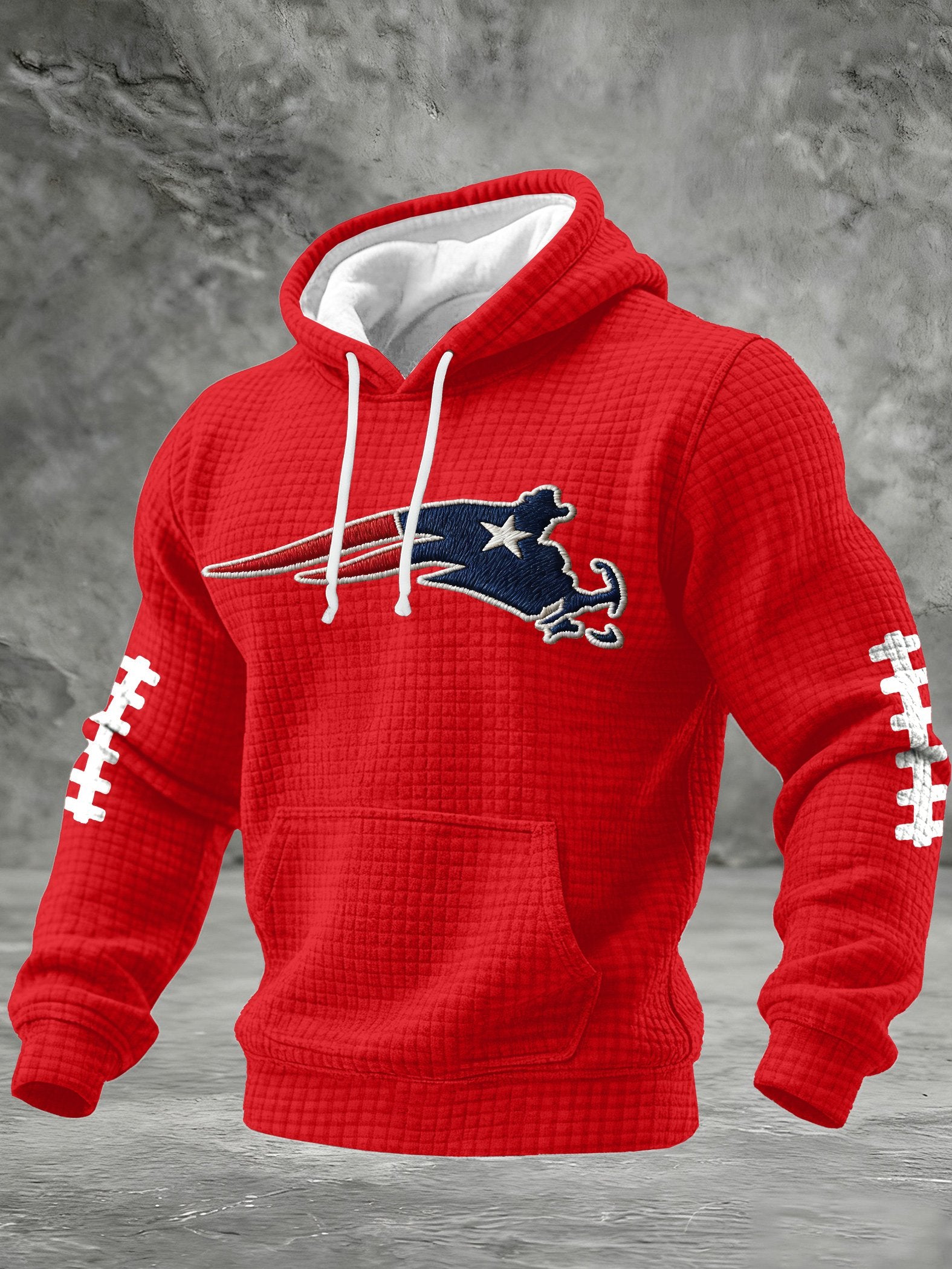 Men's Rugby Print Hooded Sweatshirt