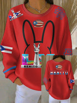 Women's Puerto Rico Print Casual Sweatshirt