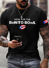 Men's Bunny Football Music Lover  Print Casual T-Shirt