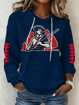Women's Football Print Hoodie Sweatshirt