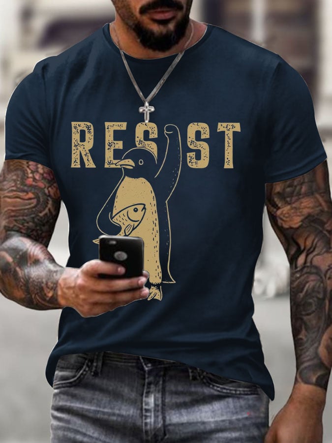 🔥Buy 3 Get 15% Off🔥Men's Penguins Resist Tariffs Printing T Shirt
