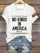 🔥Buy 3 Get 15% Off🔥V-Neck Retro No Kings In America Since 1776 Print T-Shirt
