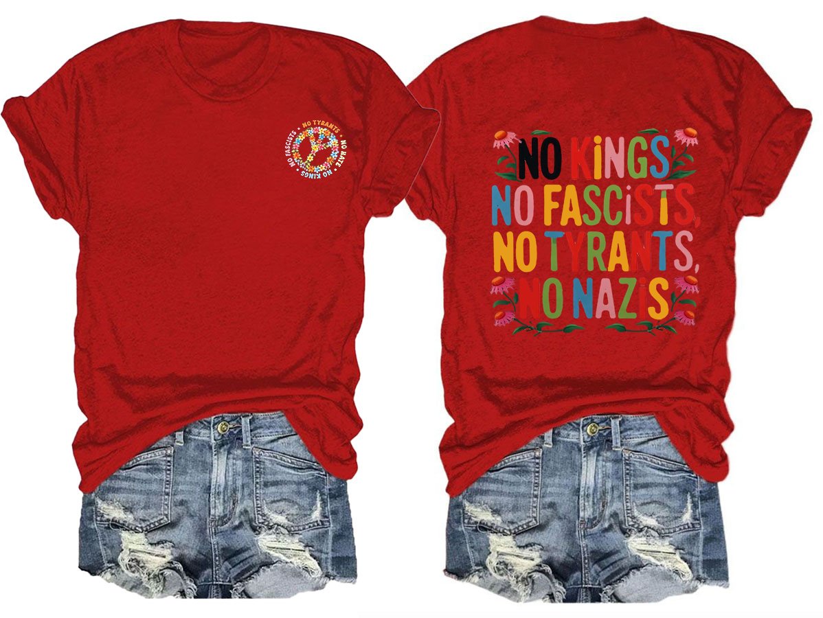 No Kings In America Print  T-shirt