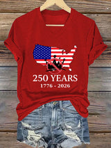 🔥Buy 3 Get 15% Off Women's 1776-2026 No Kings Print T-shirt