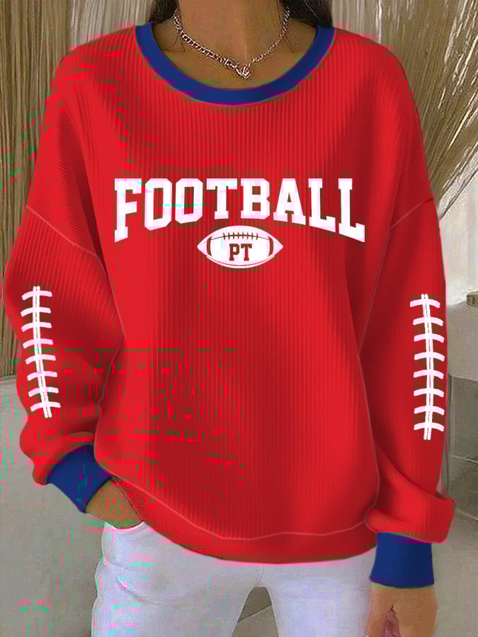Women's Football Print Sweatshirt