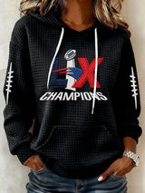 Women’s Football Graphic Waffle Knit Hoodie