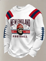 Men's Retro Football Print Casual Long-Sleeved Top
