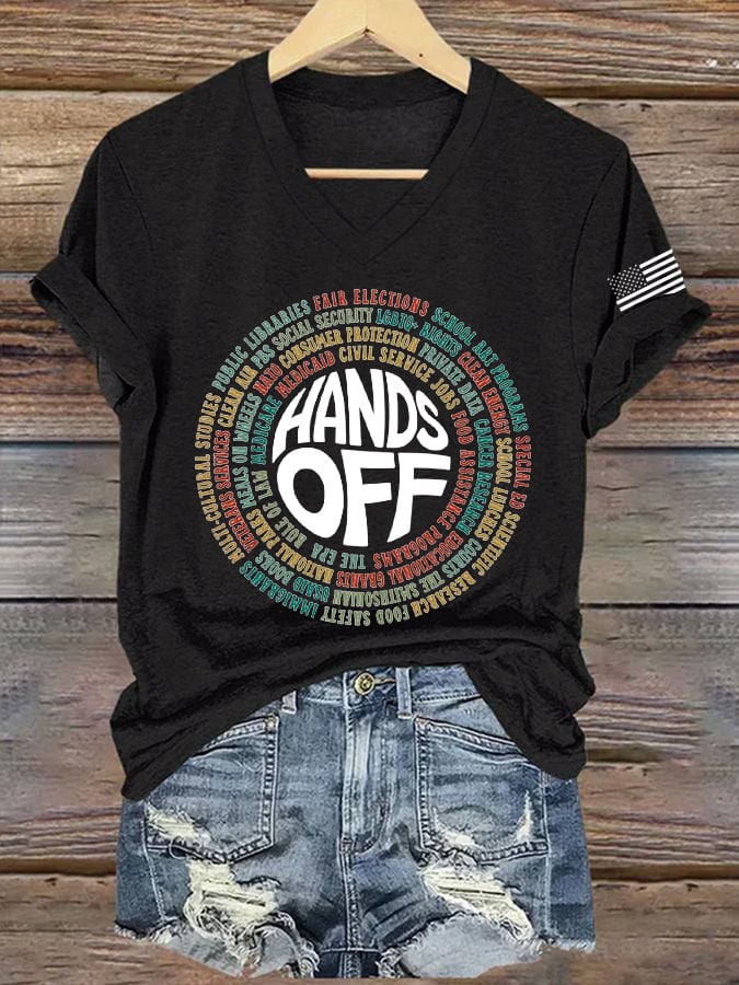 🔥Buy 3 Get 15% Off🔥Women's FDT “Hands Off ” Print Casual T-Shirt