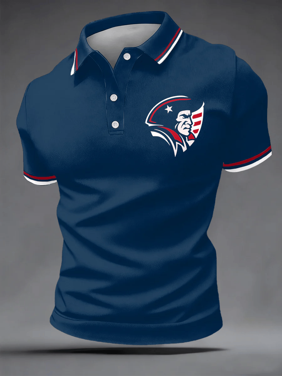 Men's Football Print Polo Shirt