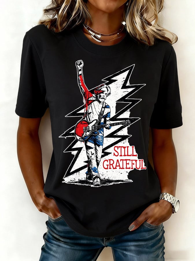 🔥Buy 3 Get 15% Off Women's Still Grateful Print Round Neck T-shirt