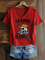 🔥Buy 3 Get 15% Off🔥Women's Casual Retro Reject The King Print T-Shirt