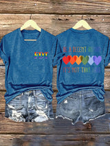 V-Neck Retro FDT Be A Decent Human It's Not That Hard Print T-Shirt