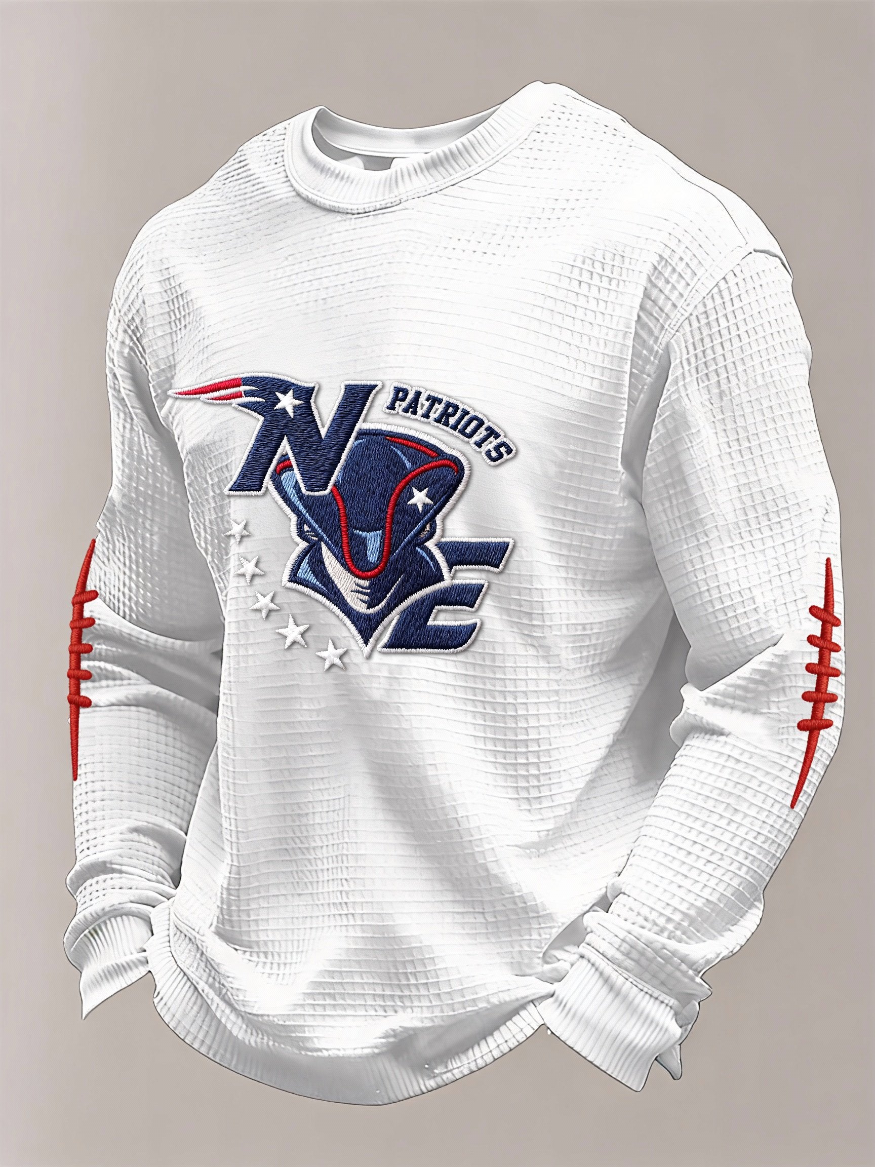 Men’s Football Graphic Waffle Knit Long Sleeve Crewneck T-Shirt