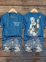 🔥Buy 3 Get 15% Off Women's Vintage Rock Tribute Print V Neck T-shirt
