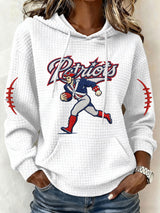 Women’s Football Graphic Waffle Knit Hoodie