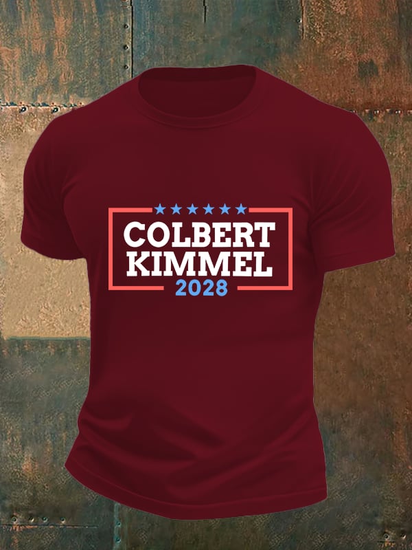 Men's Talk Show Colbert Kimme 2028 Print T-Shirt
