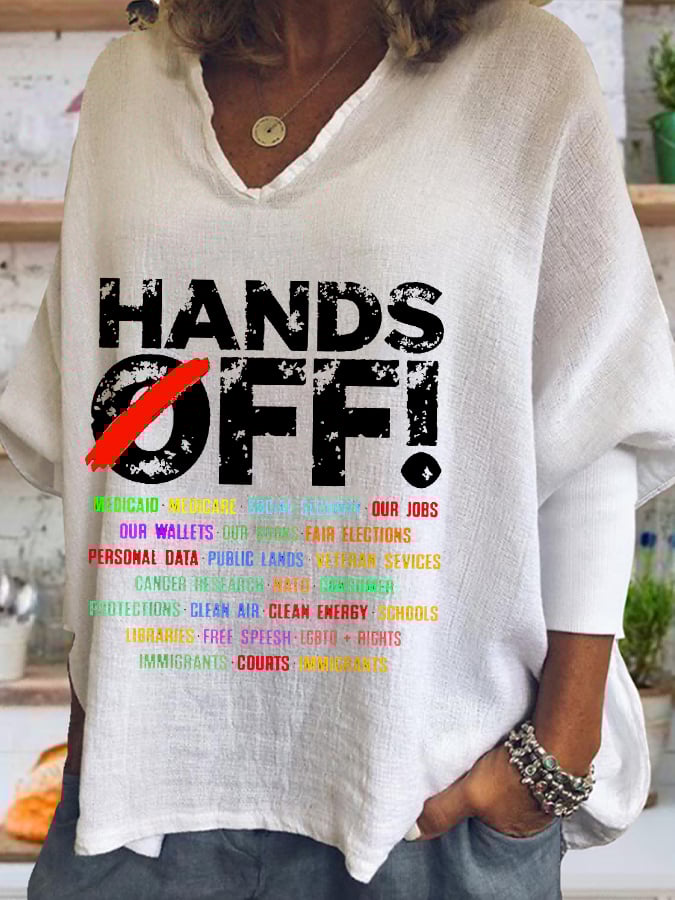 🔥Buy 3 Get 15% Off🔥Women's Hands Off Protest Print Top