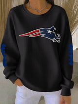 Women's football  print crew neck top