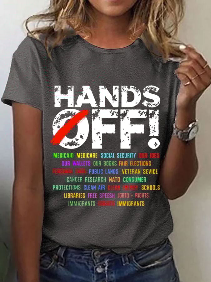 🔥Buy 3 Get 15% Off🔥Women's Hands Off Protest Print Casual T-Shirt