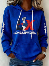 Women’s Football Graphic Waffle Knit Hoodie