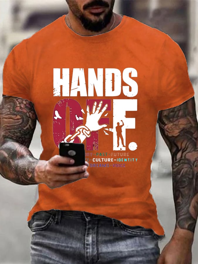 🔥Buy 3 Get 15% Off🔥Men's Hands Off Protest Print T-Shirt