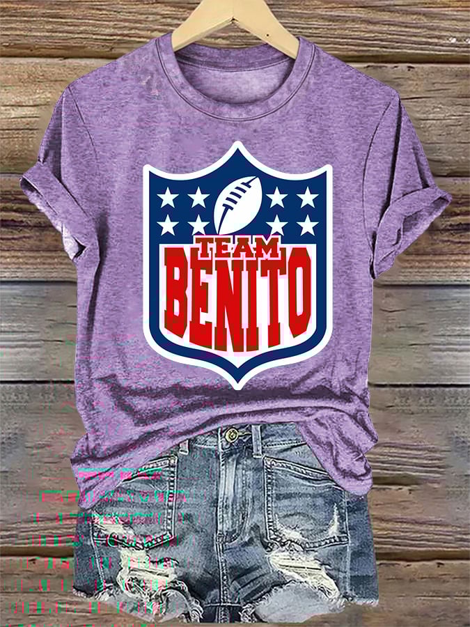 Women's  Team Benito Puerto Rico Print Casual Tee
