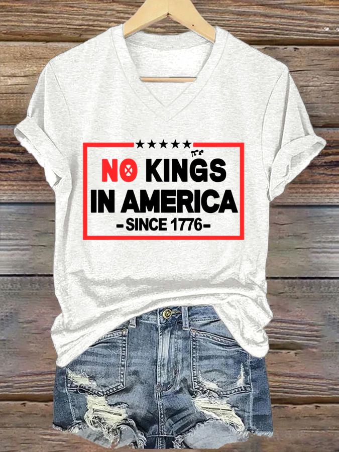 🔥Buy 3 Get 15% Off🔥Women's No Kings In America Printed Casual T-Shirt