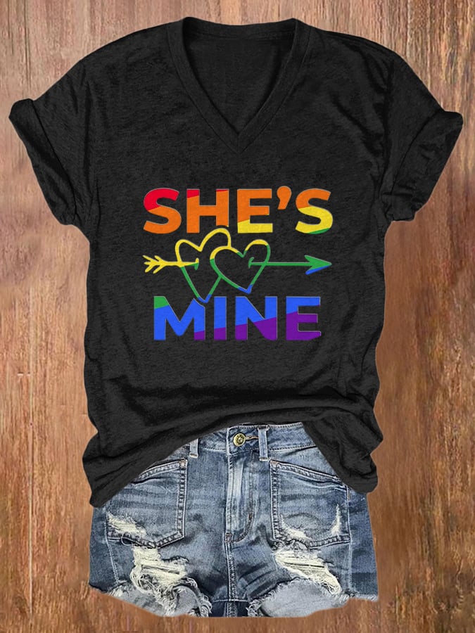 Women's She's Mine Print Short Sleeve T-Shirt
