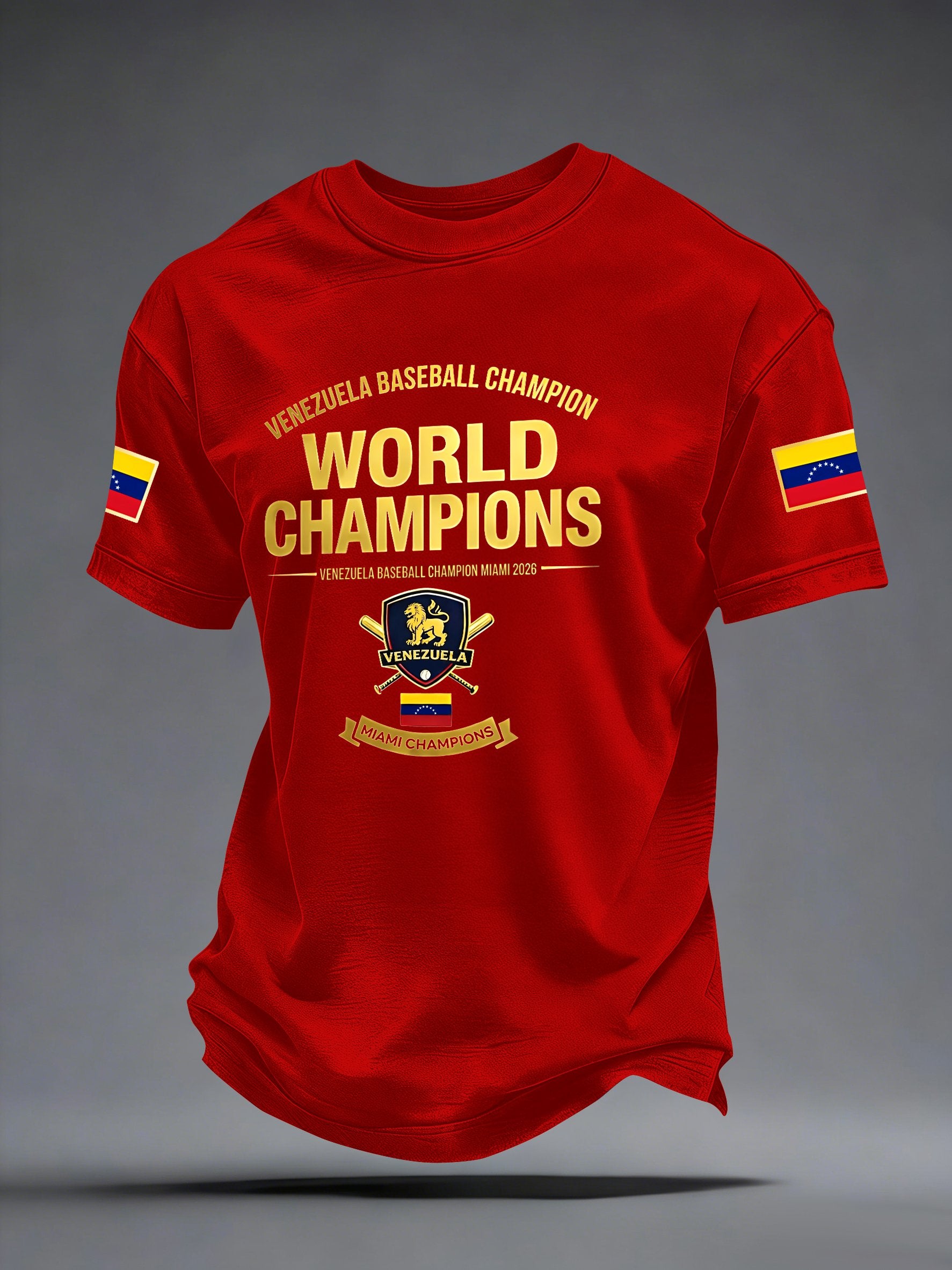 Men's Venezuelan Baseball Champions Print Casual T-shirt