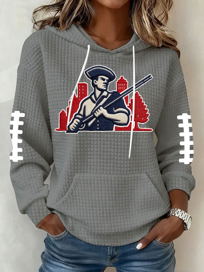 Women's Football Print Hoodie Sweatshirt