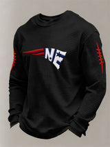 Men’s Football Graphic Waffle Knit Long Sleeve Crewneck T-Shirt