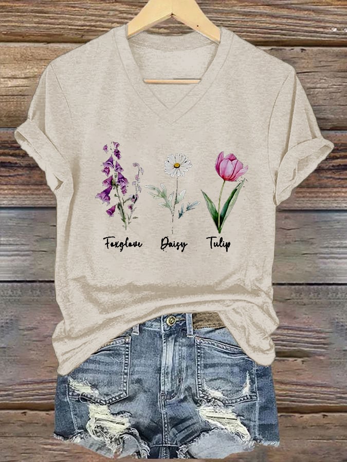 🔥Buy 3 Get 15% Off🔥Women's Floral FDT Print T-Shirt